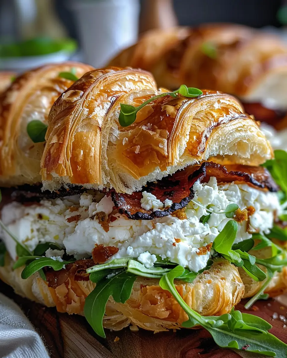 Goat Cheese Croissant Sandwich: Indulgent Turkey Bacon Delight