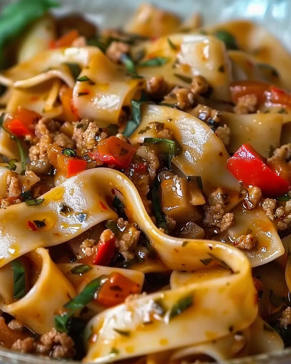 Italian Drunken Noodles: A Flavorful Twist with Turkey Bacon