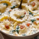 Creamy Tuscan Ravioli Soup
