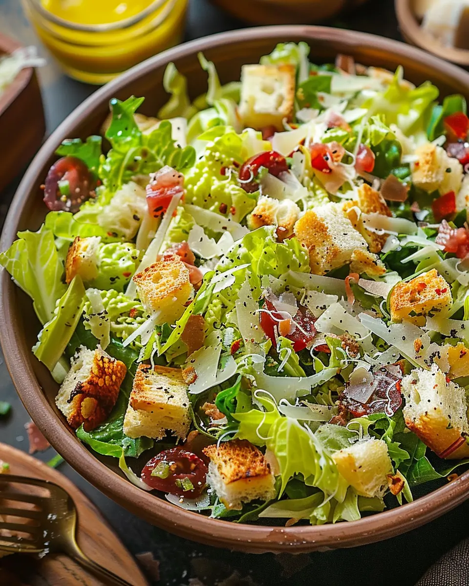 Parmesan Chopped Salad with Turkey Bacon and Chicken Ham Delight
