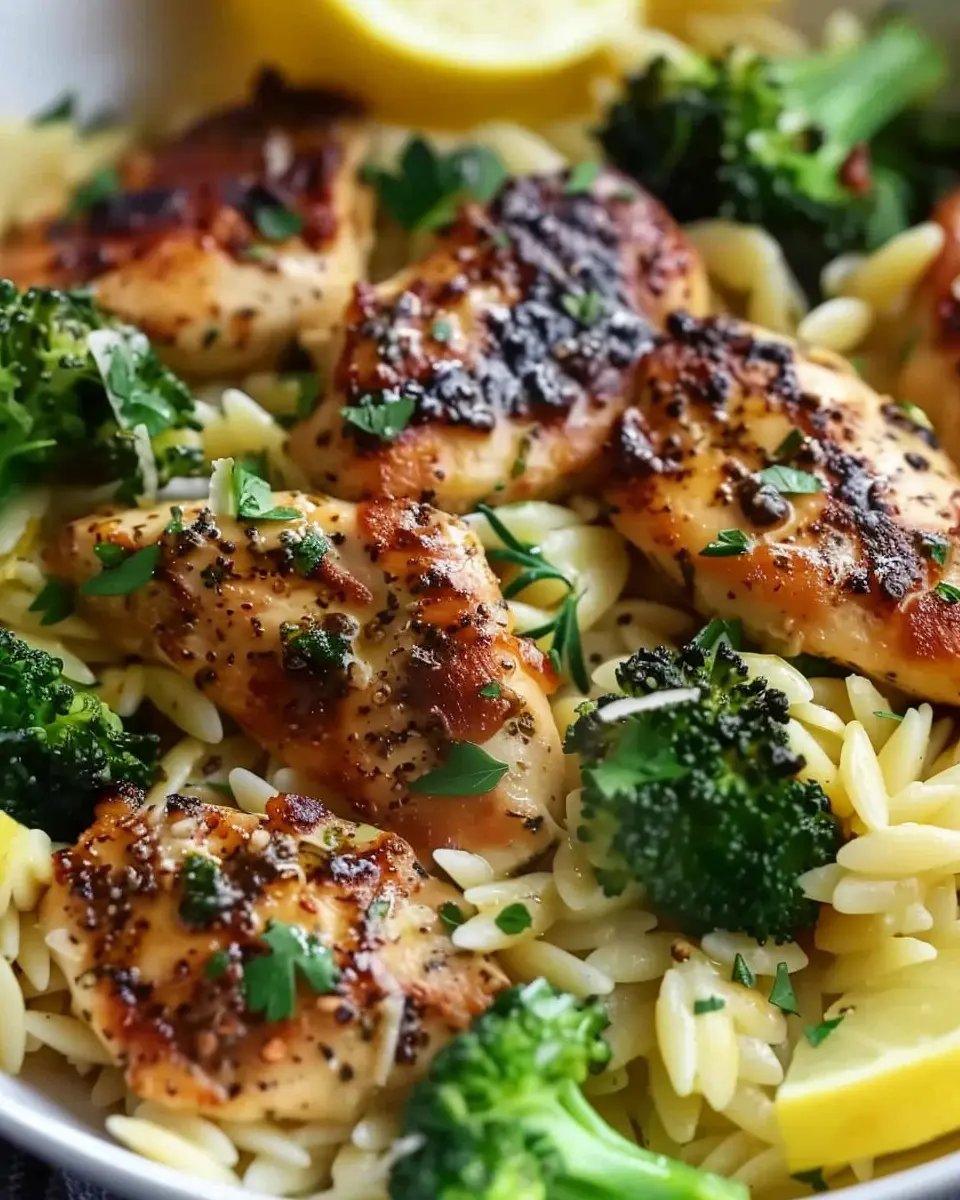 Lemon Pepper Chicken Broccoli Orzo: A Quick and Flavorful Delight