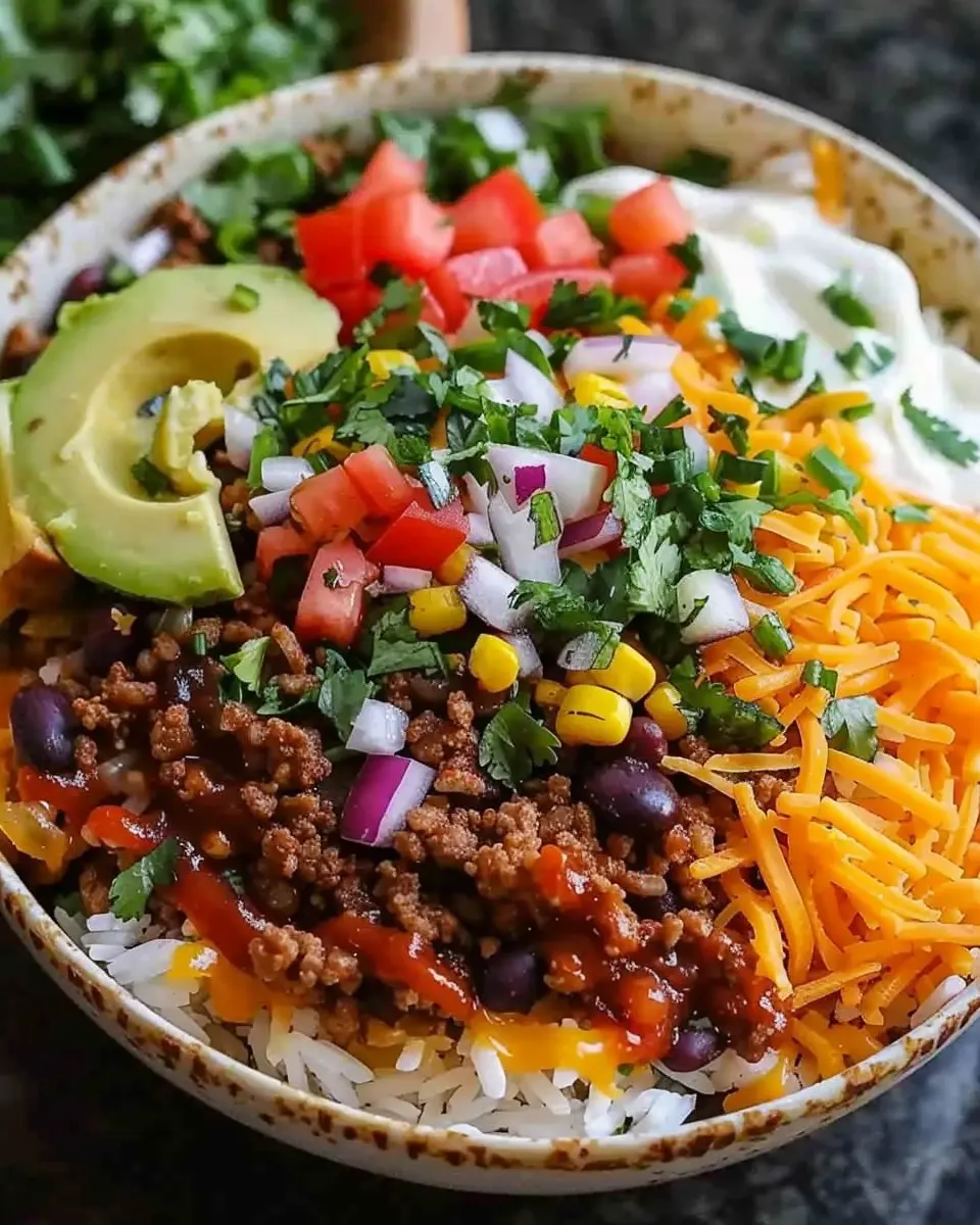 Taco Rice Bowl: Easy Weeknight Delight with Turkey Bacon