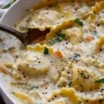 Creamy Tuscan Ravioli Soup