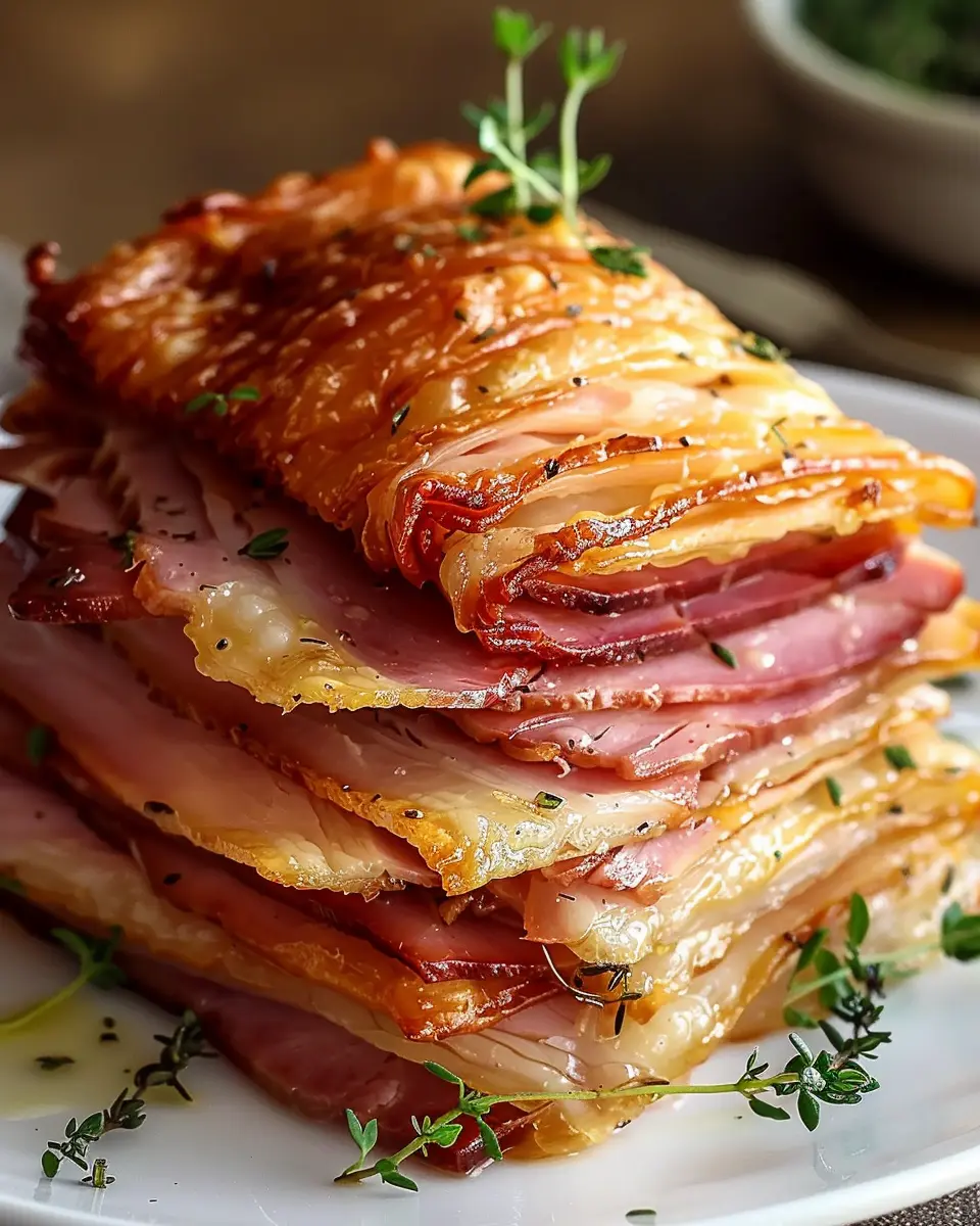 Crispy Ham Delight: Easy Chicken Ham with Turkey Bacon Twist