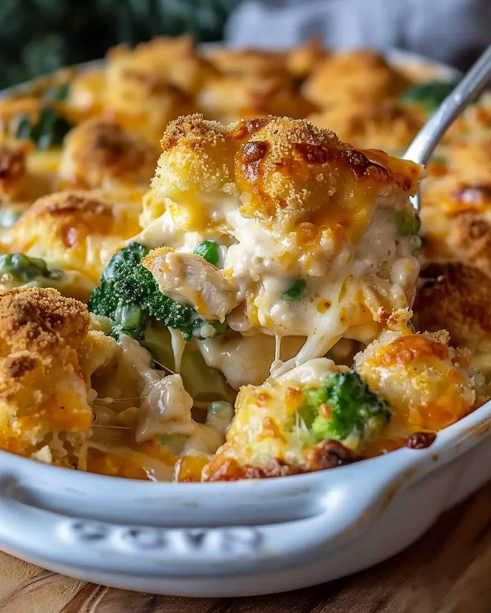 Easy Creamy Chicken Divan Casserole with Turkey Bacon Delight