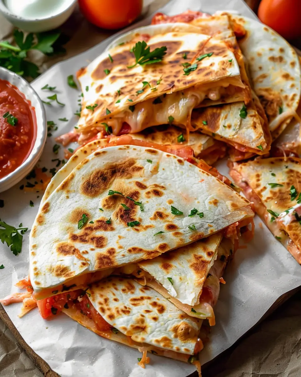 Italian Quesadillas: Indulgent Twist with Turkey Bacon and Chicken Ham