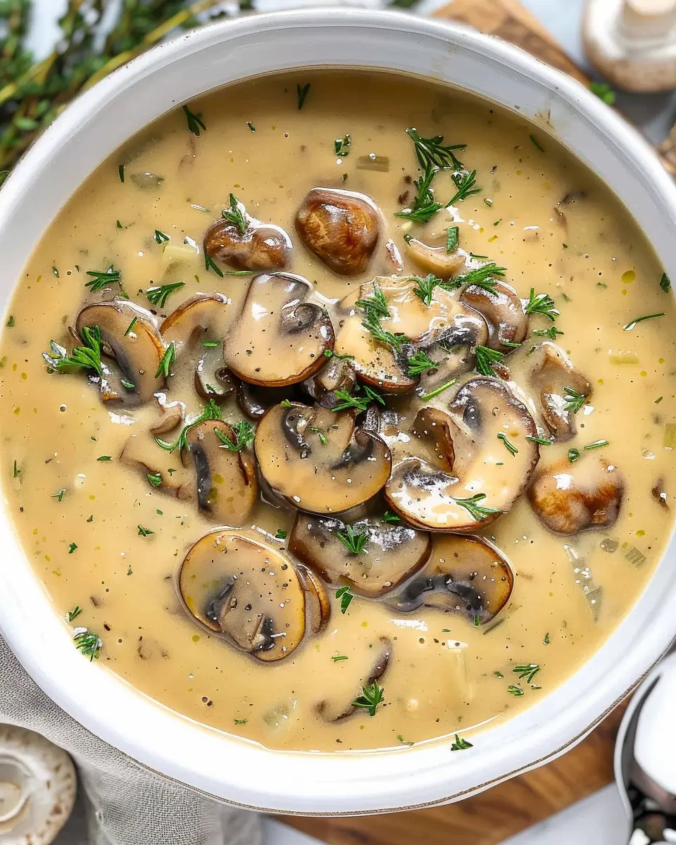 Cream of Mushroom Soup: Easy Comfort with Turkey Bacon Delight