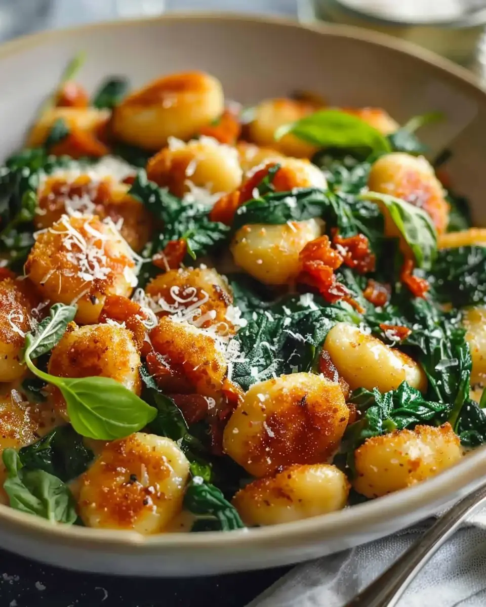 Crispy Gnocchi with Turkey Bacon and Chicken Ham Delight