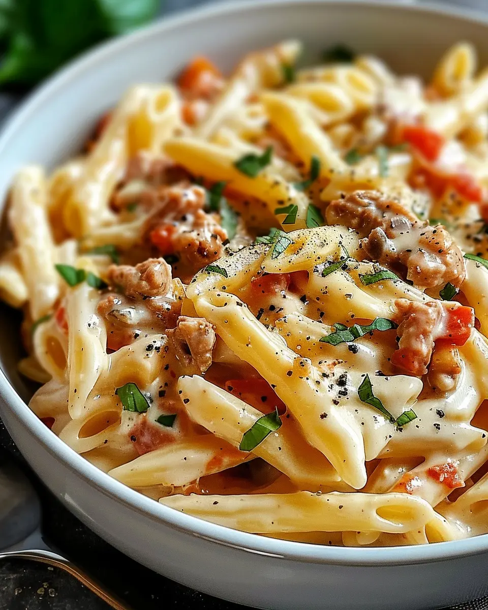 Creamy Rotel Pasta with Turkey Bacon: A Quick, Indulgent Delight