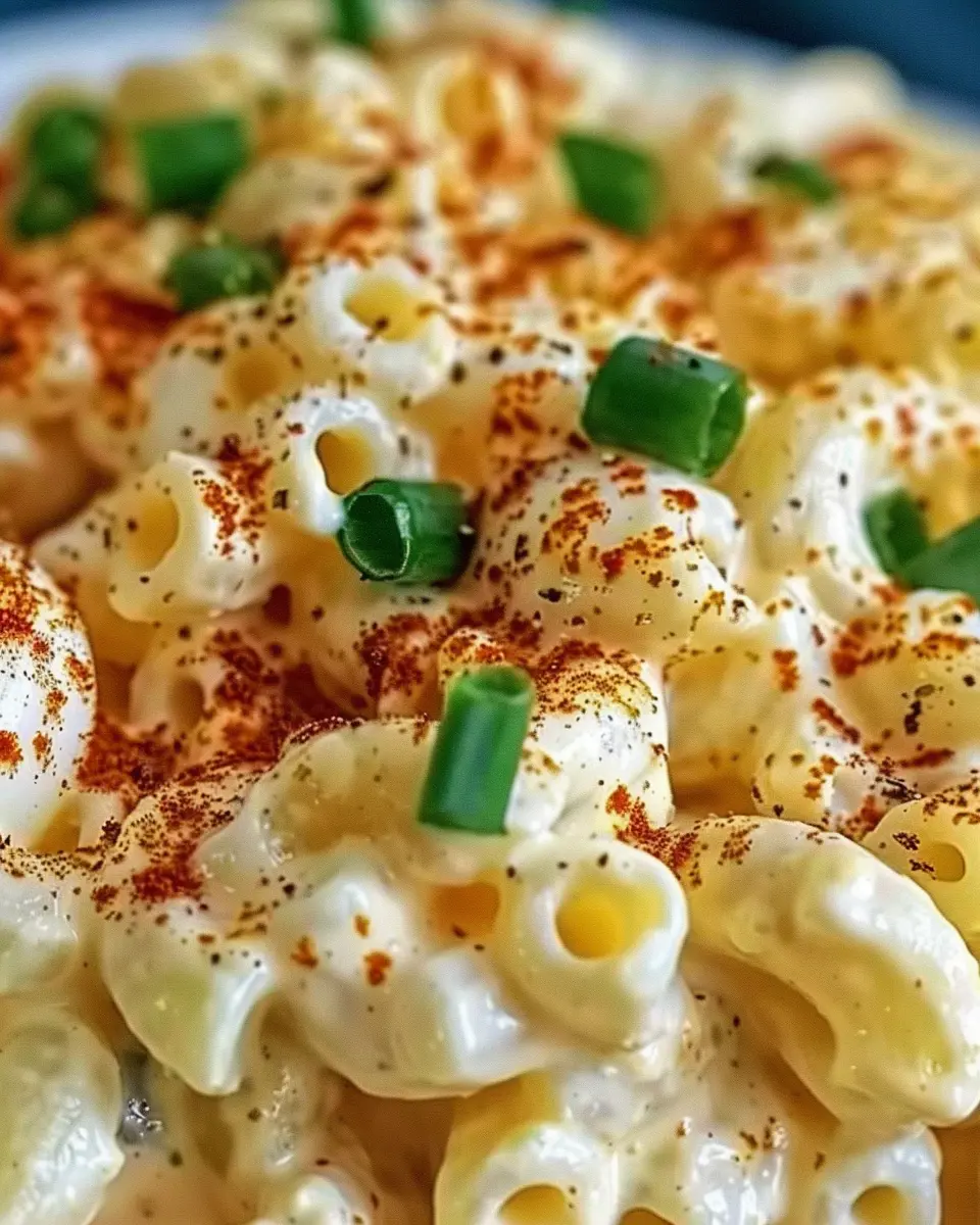 Deviled Egg Macaroni Salad: Easy Comfort Food with Turkey Bacon