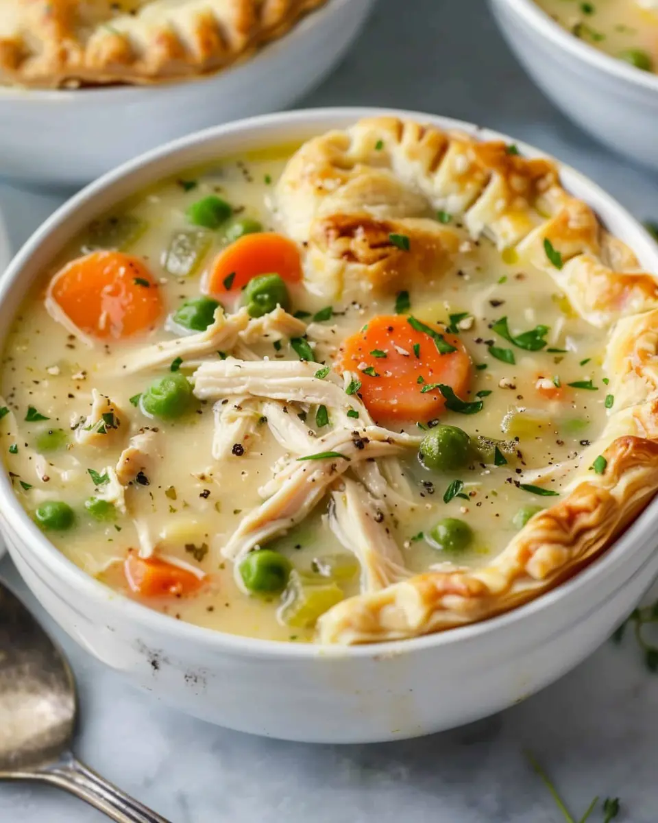 Chicken Pot Pie Soup: Easy Comfort Food with Turkey Bacon Delight