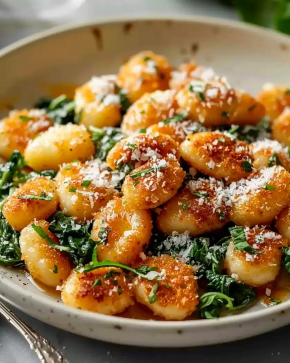 Crispy Gnocchi with Turkey Bacon and Creamy Chicken Ham Sauce