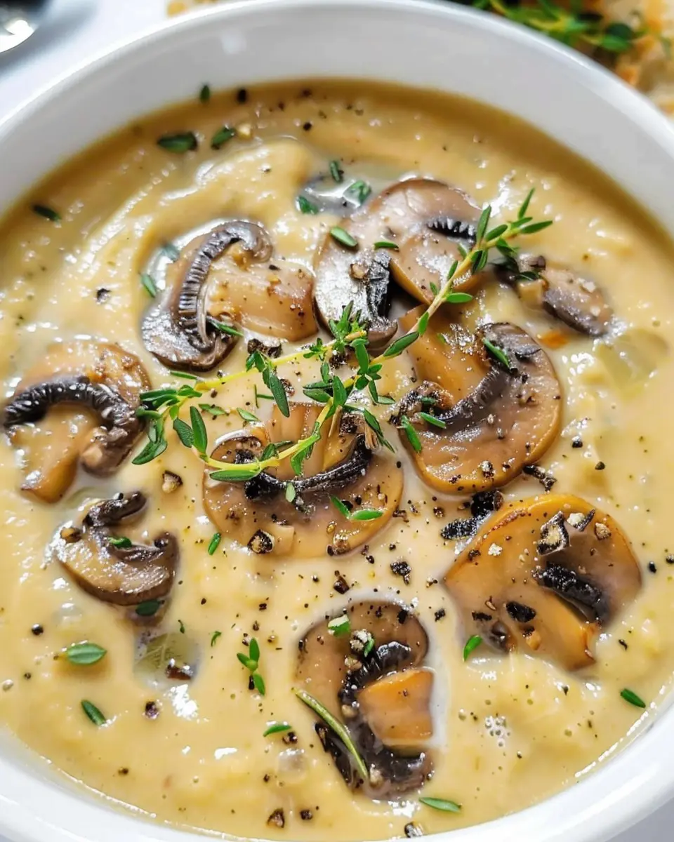 Cream of Mushroom Soup: Easy Cozy Recipe with Turkey Bacon