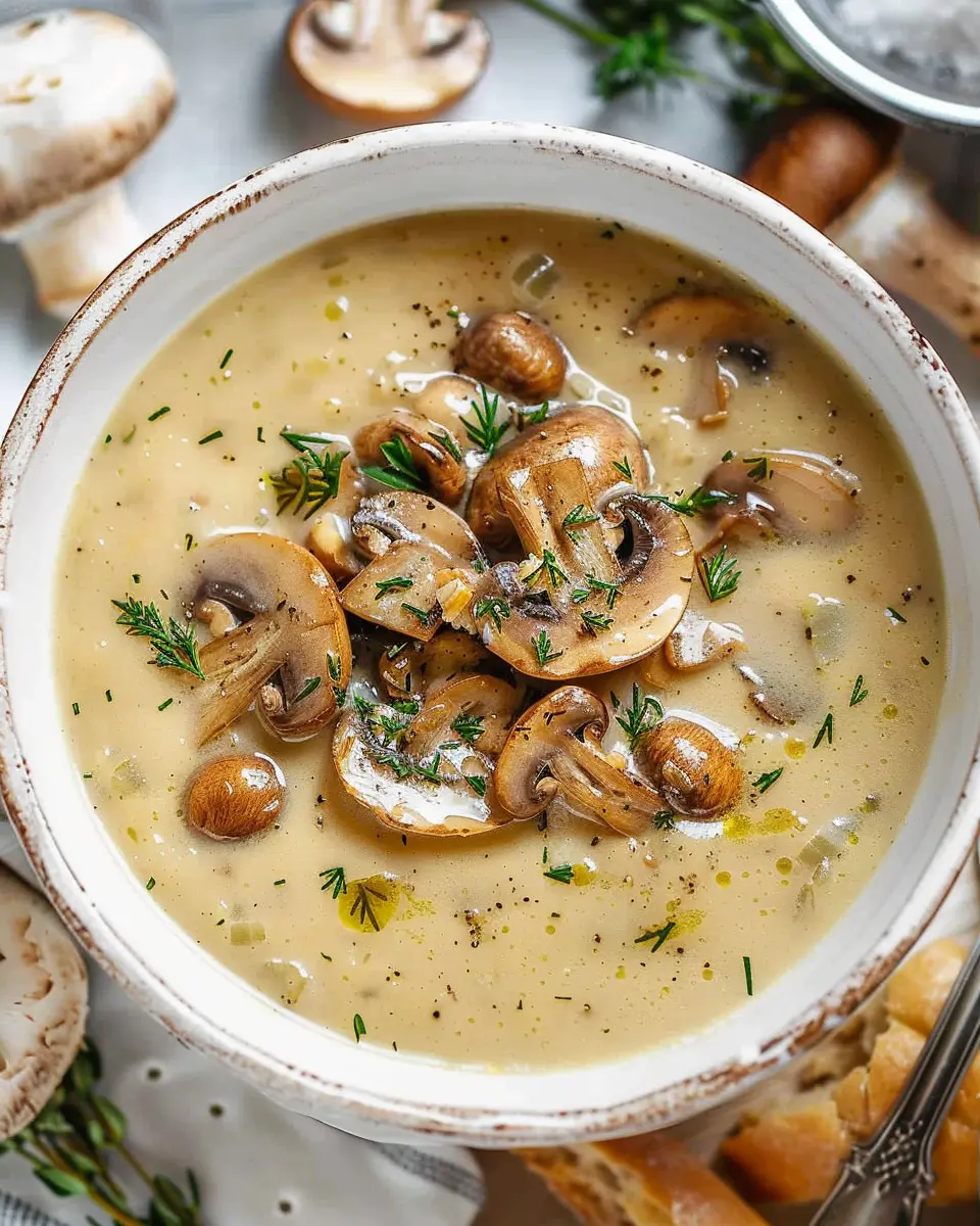 Cream of Mushroom Soup: Easy Recipe with Turkey Bacon Delight