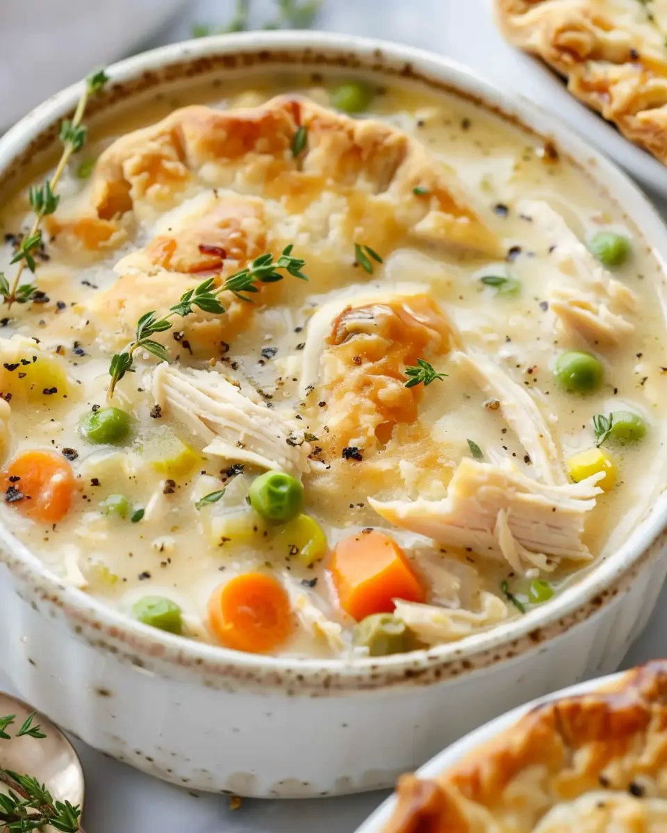 Chicken Pot Pie Soup: Easy Comfort Food with Turkey Bacon Delight