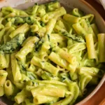vegan creamy spinach garlic pasta