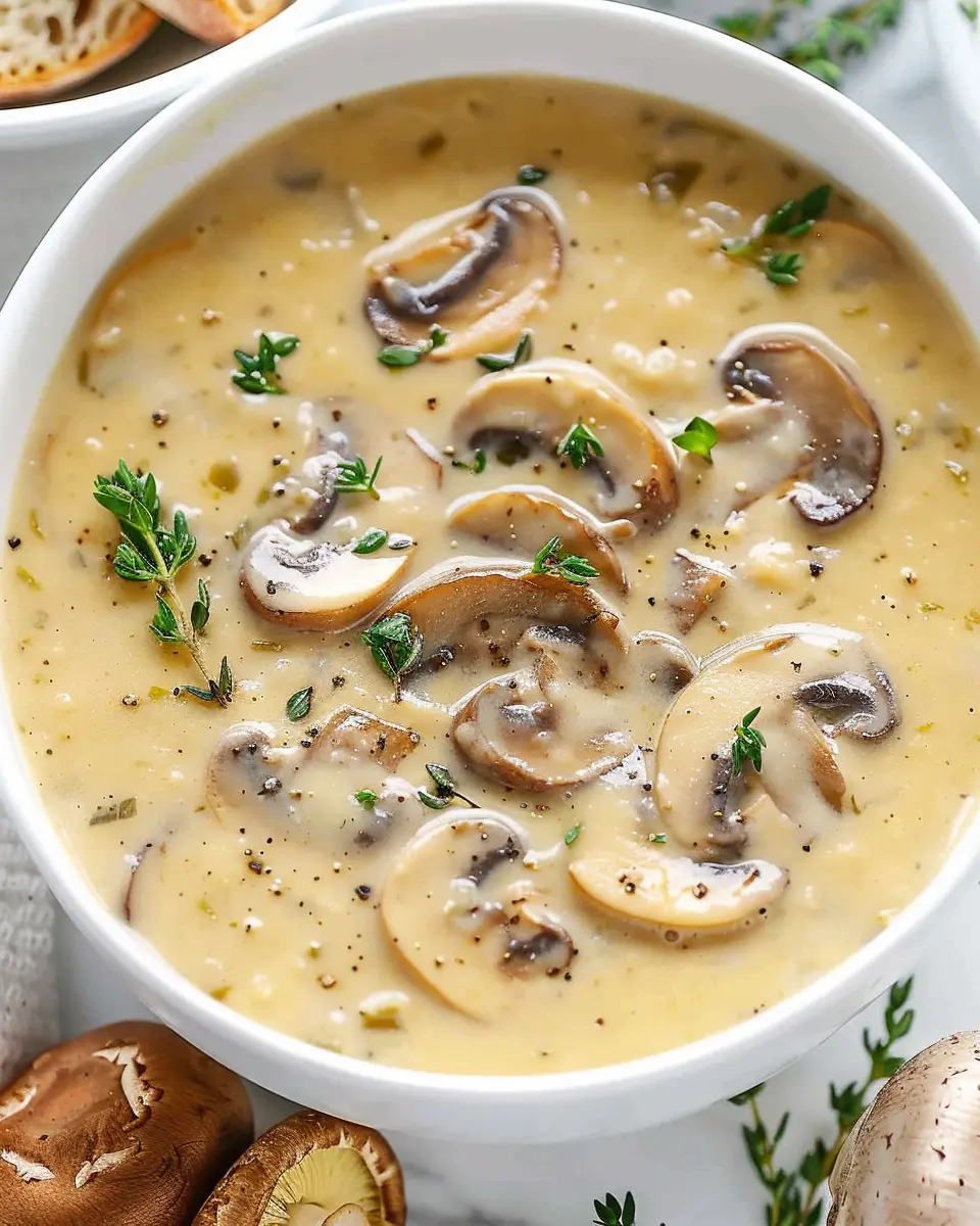 Cream of Mushroom Soup: Easy Recipe with Turkey Bacon Delight